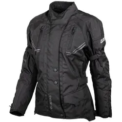 GMS-Moto Taylor Damen Textiljacke - Wasserdicht & Sicher - Schwarz - XXL - Motorradjacke für Damen mit GERMADURA® 600D, wind- und wasserdichtem AirVent-System sowie zertifizierten Protektoren für optimalen Schutz und Komfort.