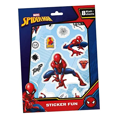 Undercover SPMA0061 - Sticker Fun, Marvel Spider-Man, 7 Bögen mit Metallic Aufklebern, ca. 16,6 x 22,3 cm