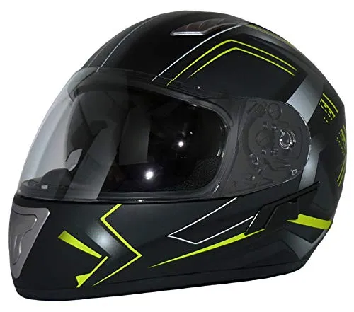 Integralhelm H520-Arrow-GB mit Sonnenblende - M - Motorradhelm mit integrierter Sonnenblende und kratz- sowie beschlagbeständigem Visier. Herausnehmbares Innenfutter und praktischer Einsteckverschluss. Helmbeutel inklusive.