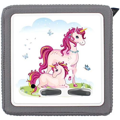 yabaduu Schutzfolie Schutzcover für Toniebox 1 passgenau selbstklebend kindgerecht Folie Zubehör für Kinder Spielzeug (Y031-40 Einhörner, Ohne Wunschname)