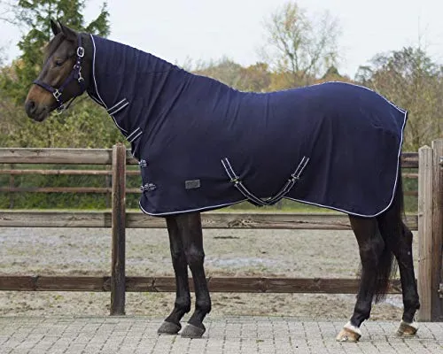 QHP Fleece Decke Basic mit Halsteil 185 cm