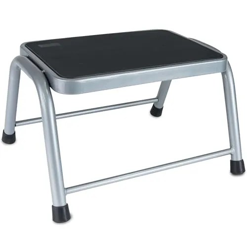 Caravan Trittstufe 45x37x26 cm aus Stahl bis zu 150kg belastbar mit Anti-Rutsch-Trittfläche Einstiegshilfe Einzeltritt Faltbar Wohnwagen Wohnmobil Fußbank Senioren Tritt