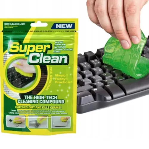 TRIXES Tastatur Reinigerin - Wiederverwendbarer Kitt für gründliche Reinigung - Mikrofasertücher & Reinigungsstäbchen, ideal für schwer zugängliche Bereiche wie Tastaturen und Fernbedienungen, fängt Staub und Schmutz effektiv ein.