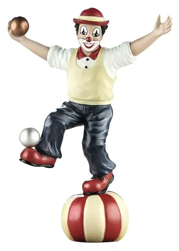 Gildeclown der Akrobat - Handgefertigte Dekofigur - Sammlerfigur aus Kunstharz, handbemalt und ideal für Clown-Fans. Höhe 18 cm, perfekt für Vitrinen oder als Geschenkidee.