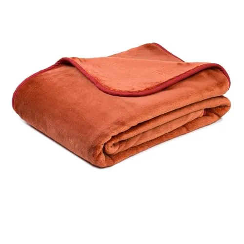 liebling Kuscheldecke Cashmere Feeling 180 x 220 cm, Zimt, Premium Sofa Decke, Dicke warme Wohndecke, 500 gr. / m²