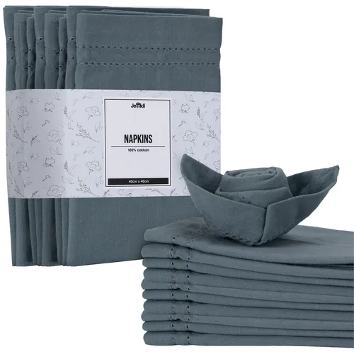 Blaue Baumwollservietten - 12er Set - 100 % Baumwolle - Stoffservietten