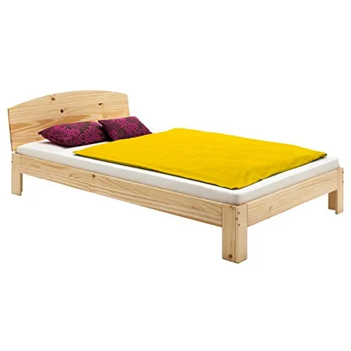 IDIMEX Massivholzbett Tim - Einzelbett aus Kiefer - Massivholzbett in 100 x 200 cm aus schadstoffarmem, lösemittelfreiem Kiefernholz mit Kopfteil im Landhausstil - ideal für ein gesundes Schlafumfeld.