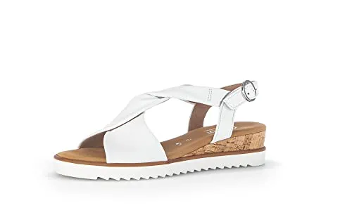 Gabor Damen Keilsandalen, Frauen Sandalen,Moderate Mehrweite (G),Keilabsatz,Wedge-Heel,bequem,flach,Weiss(Kork/offwhi),40.5 EU / 7 UK