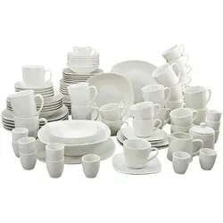 Creatable Kombiservice 100-tlg. SQUARE - Hochwertiges Porzellan in strahlendem Weiß, ideal für stilvolles Tafeln und vielseitig einsetzbar