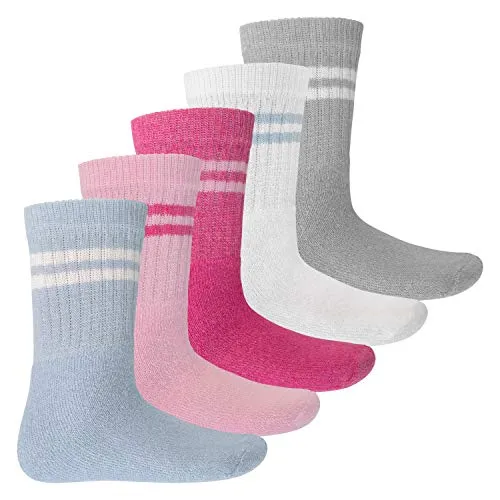 MT Kinder Sport- und Freizeitsocken (5 Paar) Tennissocken für Mädchen und Jungen - Pastell 31-34