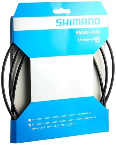 Shimano Bremsleitung SM-BH59-SB 1000mm - Fahrradkabel für hydraulische Bremsanlagen, kürzbar und ideal für Rennräder mit geradem Anschluss, inklusive Anschlussmaterial für einfache Installation.