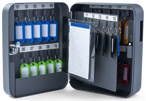 Pavo Schlüsselkasten 8036653, mit Zylinderschloss, 16 x 20 x 8 cm, 30 Haken