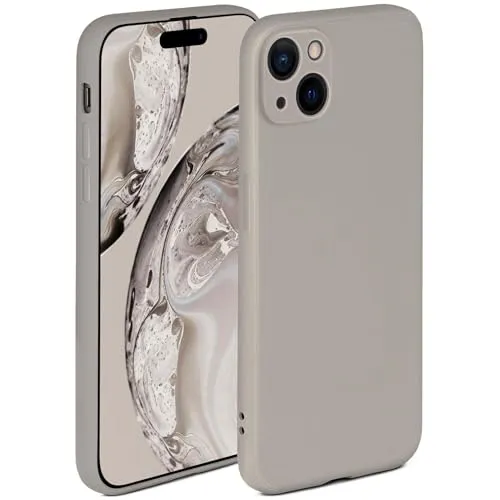 ONEFLOW Soft Case für iPhone 15 Hülle aus Silikon mit Kameraschutz, Silikonhülle mit erhöhtem Schutz fürs Display, Backcover Schutzhülle, weiche Handyhülle, Taupe
