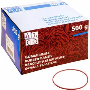 Alco Gummibänder 756, Länge 130mm, Breite 10mm, rot, 500g