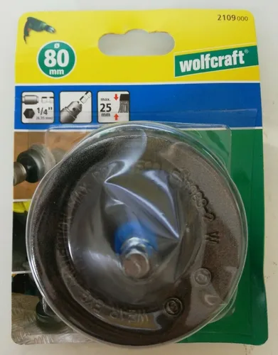 Wolfcraft Stahldraht-Topfbürste Ø 80 mm Sechskant-Schaft SW 8,5 mm 2109000