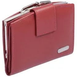 GlücksNugget Geldbörse Rot - Leder Damenbörse mit Knipser - Elegante Geldbörse aus Leder mit 9 Kreditkartenfächern und Ausweissichtfach, ideal für Ordnung und Stil. Maße: ca. 13x10cm.