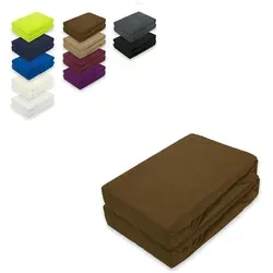 EXKLUSIV HEIMTEXTIL Frottee Spannbettlaken Doppelpack Rundumgummizug 200 x 220 cm Schokobraun
