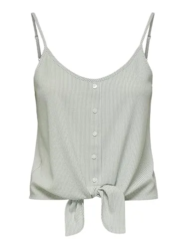 ONLY Trägertop ONLLECEY SL KNOT SINGLET NOOS - Stylisches Trägertop mit Spaghettiträgern und Zierknöpfen, ideal für legere Outfits. Pflegeleicht und angenehm zu tragen, perfekt für den Sommer!