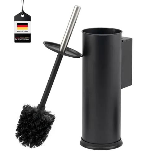 bremermann WC-Garnitur aus Edelstahl mit Wandhalterung - Elegante WC-Garnitur aus schwarzem Edelstahl mit praktischer Wandhalterung. Genießen Sie mehr Platz und Hygiene in Ihrem Bad dank der flexiblen Montageoptionen und dem hygienischen Design.