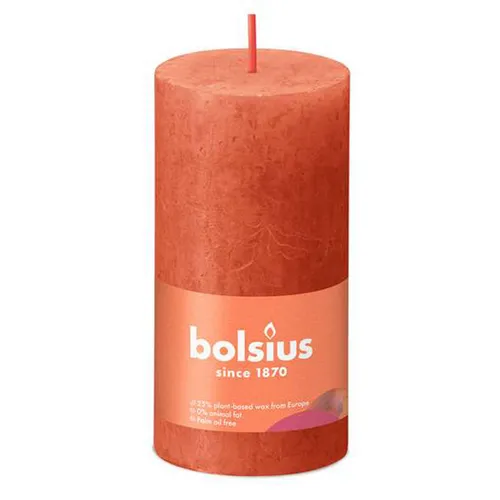 Bolsius Rustik Stumpenkerze Herbstliches Orange 100/50mm