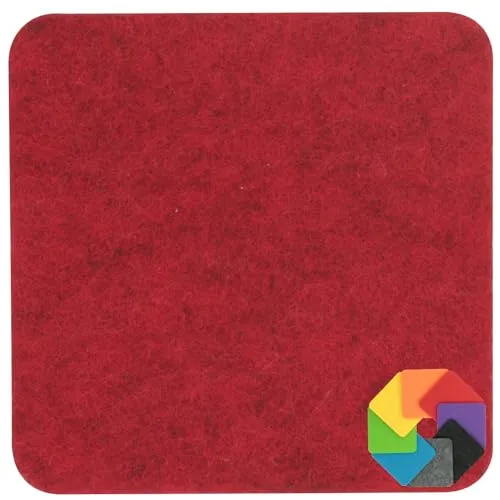 Design Filz Untersetzer eckig in rot von BIASTO