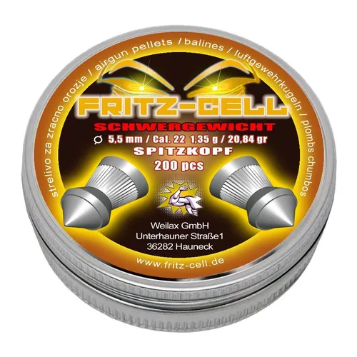 Fritz Cell Spitzkopf Schwergewicht 5,5 mm Diabolos Luftgewehr Luftpistol 1 x 200