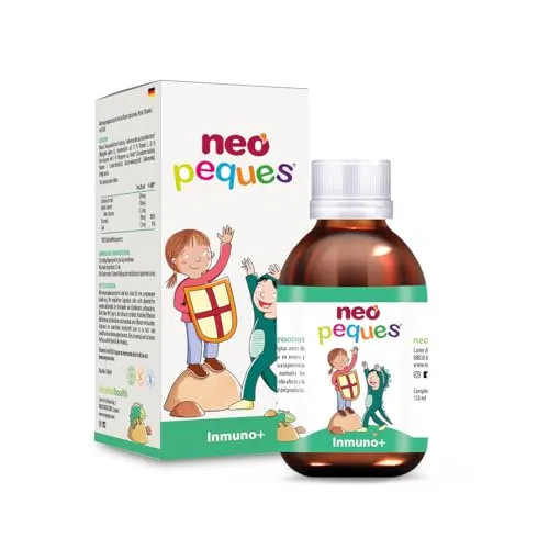 Neo Peques Inmuno+ Sirup (150 ml), Immun Komplex für Kinder ab 3 Jahren, Nahrungsergänzungsmittel auf Basis von Acerola, Reishi, Vitamin C & Zink, mit Fruchtgeschmack