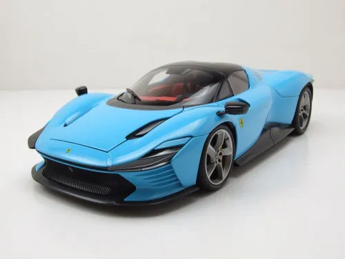 Ferrari Daytona SP3 Modellauto 1:18 Bburago Signature - Detailgetreues Modellauto in Blau, mit öffnenden Hauben und Türen, ideal für Sammler und Ferrari-Fans. Mit OVP und ca. 25 cm Länge.