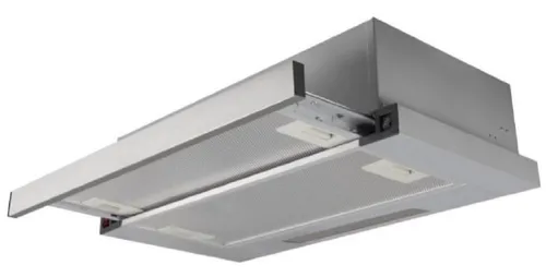 PKM Flachschirmhaube KHU-60EB - Dunstabzugshaube aus Edelstahl, platzsparend mit spülmaschinengeeigneten Fettfiltern und Energieeffizienzklasse B für effiziente Luftreinigung.