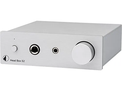 Pro-Ject Head Box S2 Mikro High End Kopfhörerverstärker - Hochwertiger Kopfhörerverstärker für 6,35mm und 3,5mm Kopfhörer, bietet 725mW Ausgangsleistung für beeindruckenden Klang und ist ideal für audiophile Ansprüche.