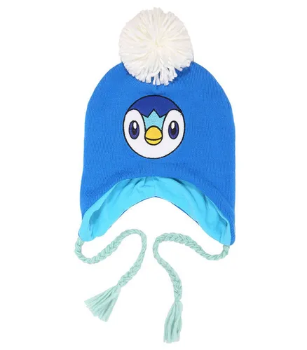 Pokémon Mütze Piplup Plinfa Sherpa Beanie Ohrenschutz Strickmütze Wintermütze