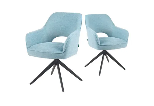 DUBI Möbel Esszimmerstühle 2er Set in blau von DUBI Möbel