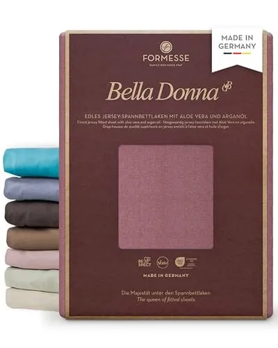 Formesse Spannbettlaken Bella Donna Jersey - Bettlaken in Vintage Rose, mit starkem rundumlaufendem Gummizug, passend für Matratzenhöhe bis 30 cm, hochwertiges Material aus 97% Baumwolle für besten Schlafkomfort.