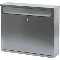 PROREGAL® Wandgarderobe Granadan aus Edelstahl - Eleganter Wandbriefkasten aus Edelstahl mit Einwurfklappe und Zylinderschloss, ideal für sicheren Postempfang. Perfekt für den Eingangsbereich!
