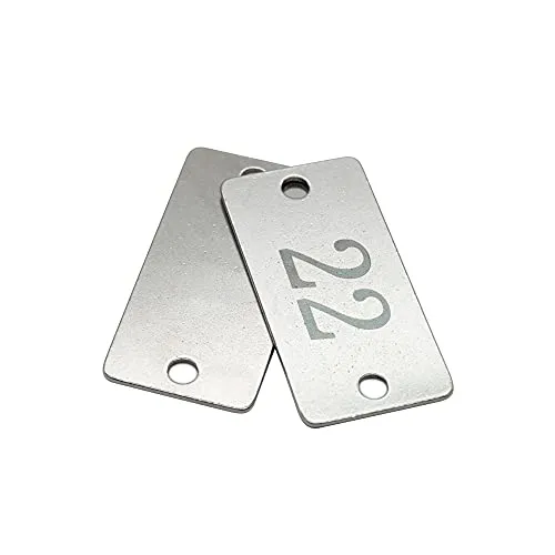 Produktbild StayMax Edelstahl-Nummernschild, Rechteckig, Nummerniert, 25 Stück
