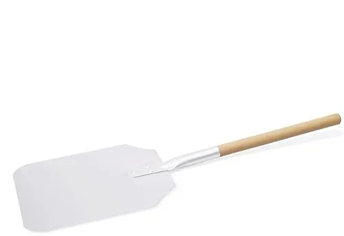 Pizzaschaufel Aluminiumauflagefläche 28 x 23 cm mit Holzgriff Gesamtlänge 91,5 cm - stabile, überarbeitete Ausführung