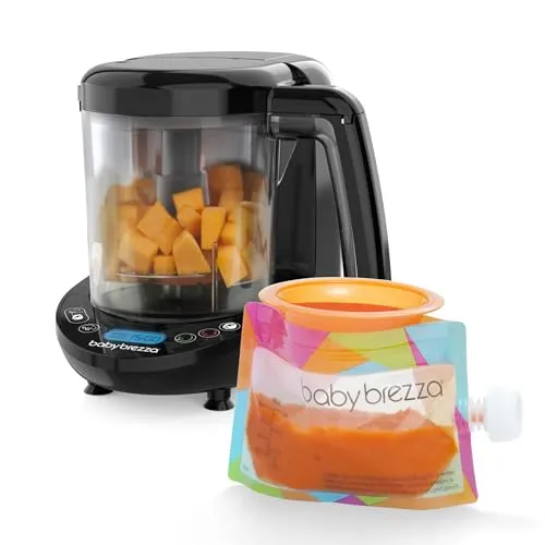 Baby Brezza Food Maker Deluxe – 3-in-1 Babynahrungszubereiter - Praktischer 3-in-1 Babynahrungszubereiter für Dampfgaren und Mixen. Bereiten Sie gesunde Babynahrung schnell und einfach zu – bis zu 800 ml in unter 10 Minuten. BPA-frei und leicht zu reinigen, ideal für frische Babybreie.