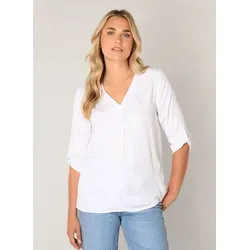 Base Level Shirtbluse mit V-Ausschnitt in Weiß XXXL (46)