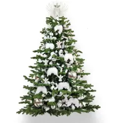 Laalu Weihnachtsbaum, Grün, Weiß, Silber, Kunststoff, Tanne, 150 cm, Dekoration, Weihnachtsdekoration, Weihnachtsbäume & Zubehör