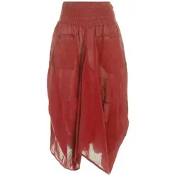 Vishes Maxirock Knöchel-Langer Luftiger Damen Sommer-Rock Einfarbig Sommerröcke Goa, Hippie, Boho Style orange 46