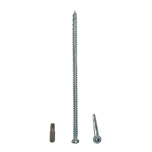 Produktbild 10 Stück) Verzinkter Stahl 7,5 x 182 mm Betonrahmenschrauben Holzschrauben Torxkopf Mauerwerk Schraube Flachkopf (10, 7,5 x 182 mm