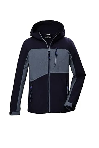 KILLTEC KOW 367 Jungen Softshelljacke - Stylische Funktionsjacke für Kinder, wasser- und windabweisend mit Kapuze, ideal für die Übergangszeit und komfortabel durch warmes Fleece im Rückenbereich.