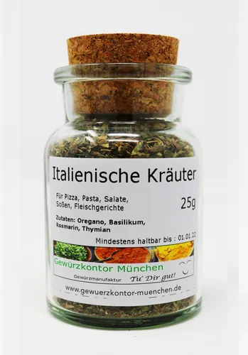 Italienische Kräuter 25g im Glas Gewürzkontor München