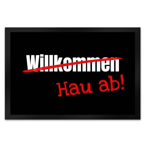speecheese Fußmatte Willkommen - Lustige rutschfeste Türmatte - Die speecheese Fußmatte Willkommen ist eine witzige, rutschfeste Türmatte in Schwarz. Sie sorgt für einen humorvollen Empfang und ist eine originelle Geschenkidee für Freunde und Familie. Ideal für jeden Eingangsbereich!  