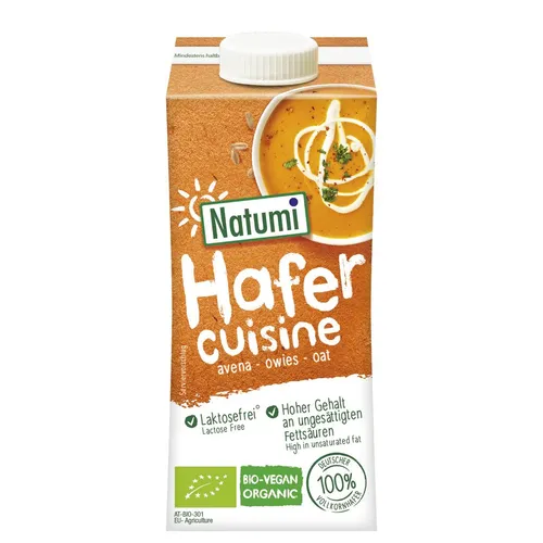 Natumi Haferflockencreme ohne Zuckerzusatz BIO 200 ml