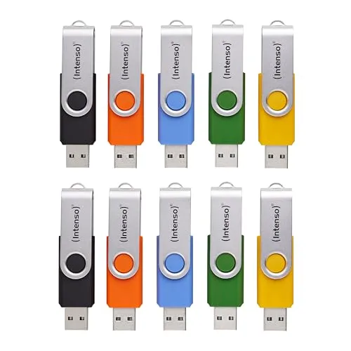 Intenso Basic Line 10er Pack USB-Stick 8GB Swivel von Intenso