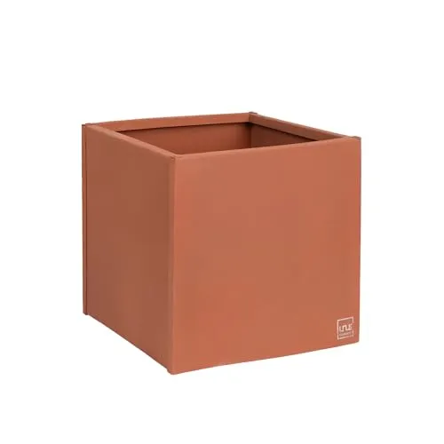UNUS Pflanzkübel Rostoptik aus Metall 1,5mm stark 40x40x40cm erhältlich wetterfest modern eckig rechteckig Blumenkübel Pflanzkasten für Garten Terrasse Balkon