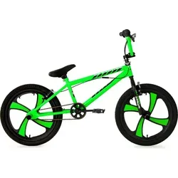 KS Cycling BMX-Rad Cobalt, 1 Gang grün - BMX Bike für Race-Einsätze, ausgestattet mit robusten Stahlpegs und einem leichten Dirt-Rahmen für optimale Performance.