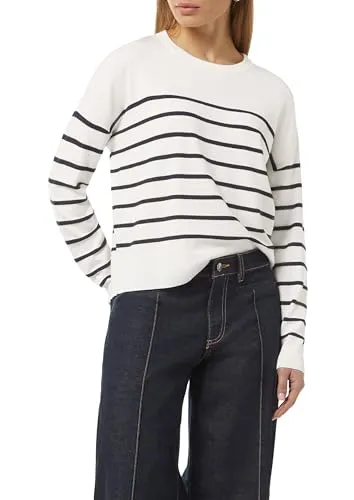 Comma Langarmshirt Strickpullover mit Strukturstreifen von comma,