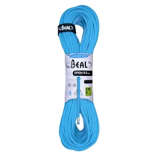 Beal Opera 8.5 mm Unicore - Leichtes Kletterseil - Einfachseil mit nur 50g/m, ideal für Sportklettern und Alpinismus. Mit UNICORE Technologie und DRY COVER Imprägnierung für maximale Sicherheit und Vielseitigkeit.
